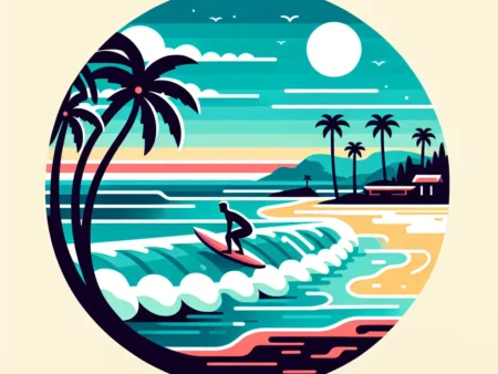 Surfing di Pantai Hawaii