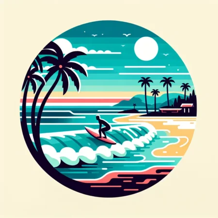 Surfing di Pantai Hawaii