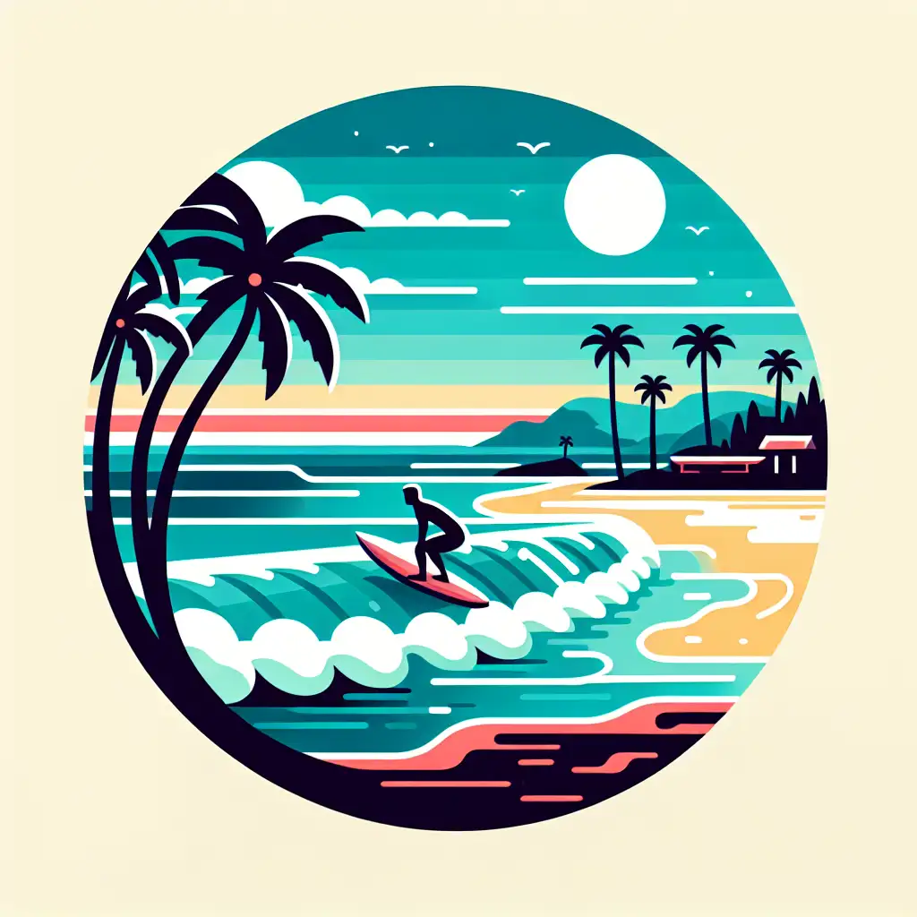 Surfing di Pantai Hawaii